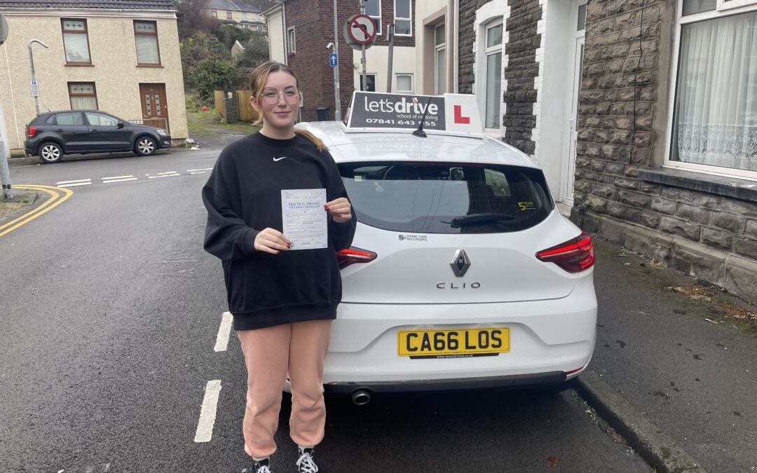 Latest pass with Let’s Drive Wales – Kayla Jones