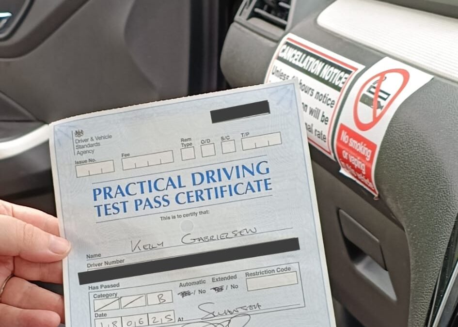 Latest Pass with Let’s Drive Wales – Kelly Gabrielson